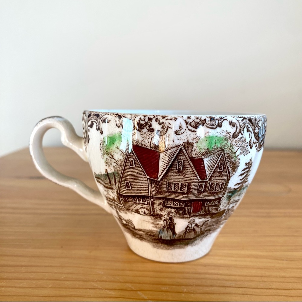 Vintage Johnson Bros Colonial Cabin Heritage Hall Teacup Mug England